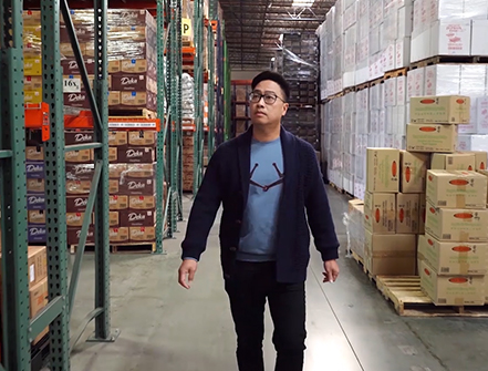 Jans Enterprises Corp. CEO Anthony Kartawinata working in his company’s warehouse. 