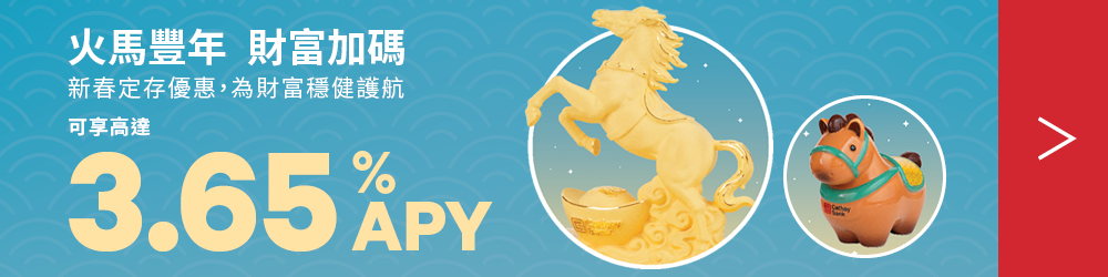 Lunar New Year banner showing a gold horse statue, a decorative horse figure, festive scenery, and an online banking login panel with the message: Celebrate the Year of the Horse.