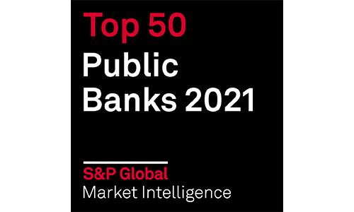 El S&P Global Market Intelligence clasifica a 50 Bancos Públicos para el año en revisión 2021