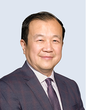 Chang M. Liu, the CEO and President of Cathay Bank, poses for a professional headshot.