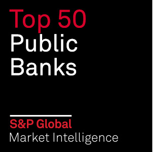 Top 50 Public Banks Logo for S & P Global Market Intelligence