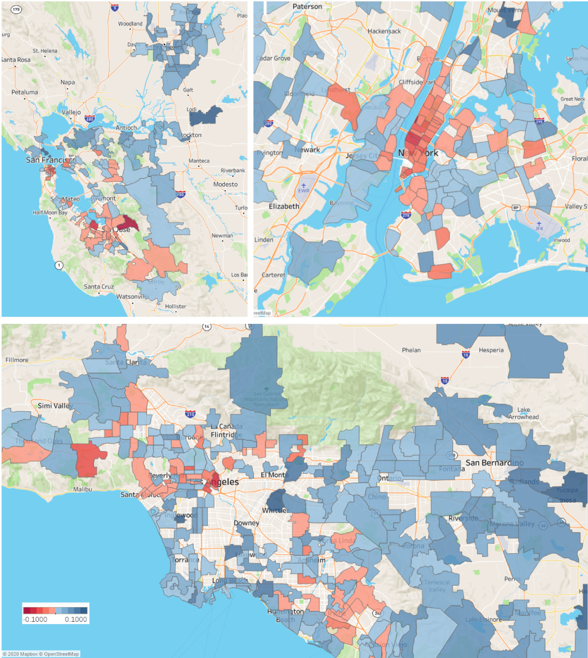 Figure 3. Year-over-year Growth Rates of Median Rent by Zip Codes