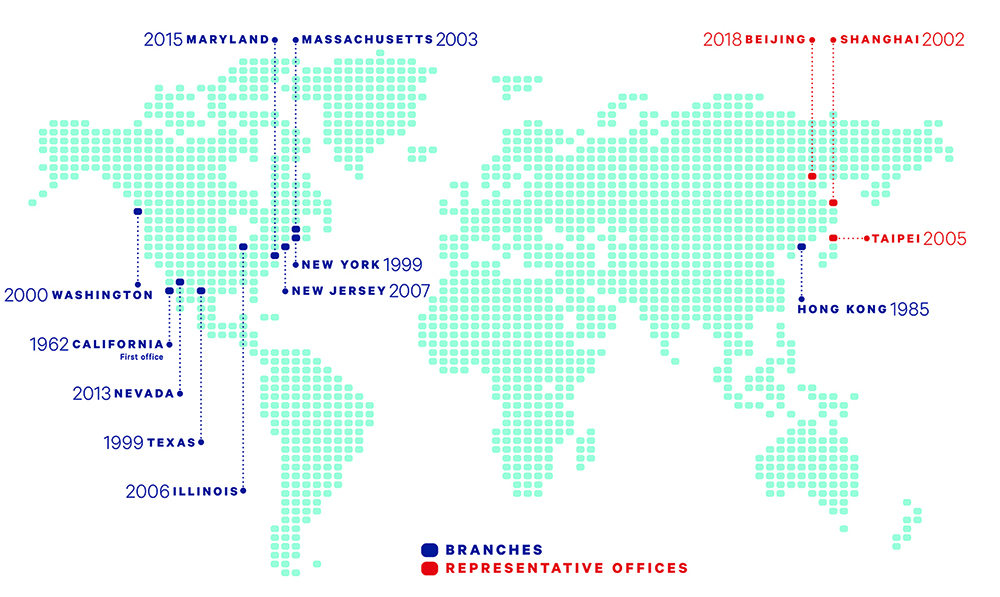 Cathay Bank's footprint in the U.S. and Greater China