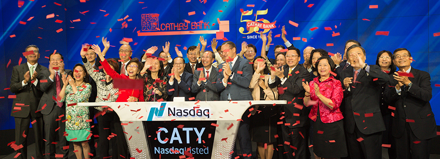 Cathay Bank celebrated its 55th Anniversary in the New York NASDAQ market site. 