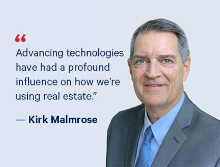 Executive Vice President, Director of CRE &amp; Construction Lending, Kirk Malmrose, poses for a professional headshot.
