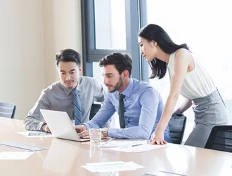 Business people talking in meeting room