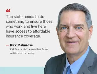 Executive Vice President, Director of CRE & Construction Lending, Kirk Malmrose, poses for a professional headshot.