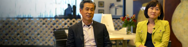 Young S. Woo and Margarette Lee of Youngwoo & Associates accepting an interview in their office. 