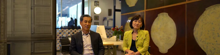 Young S. Woo and Margarette Lee of Youngwoo & Associates accepting an interview in their office. 