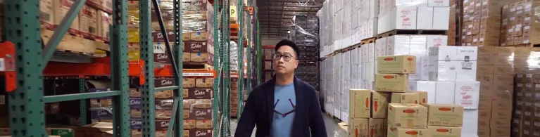 Jans Enterprises Corp. CEO Anthony Kartawinata working in his company&rsquo;s warehouse. 